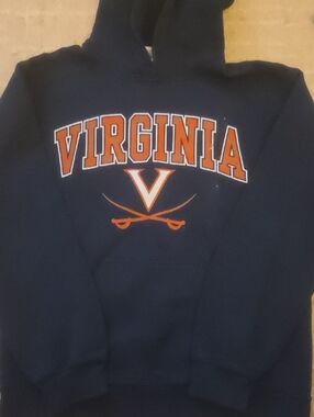 Campus Colors UVA University of Virginia Pullover Hoodie Navy Orange S